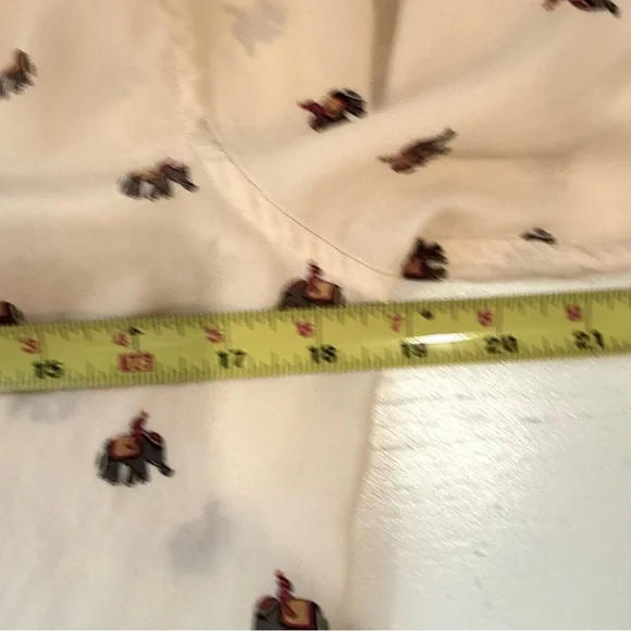 EQUIPMENT Silk Blouse Elephant India Novelty SMALL Beige - Picture 8 of 16